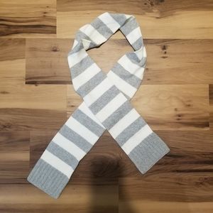 Grey and White Stripped Scarf